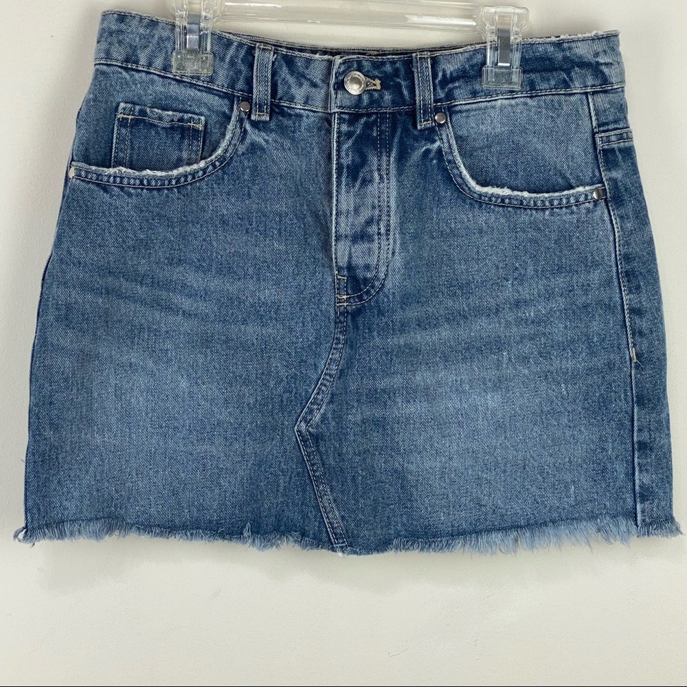 Zara TRF Collection Distressed Mini Skirt Size Small